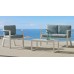 Salon De Jardin Sofa Azores-7-Dl Finition Blanc Tissus Fara Verd Dralonlux De 4 Places