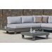 Salon De Jardin Sofa Corner Menfis-7 Finition Anthracite Tissus Gris Clair Mariland Dralon De 4 À 6 Places