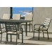 Set Salon De Jardin À Manger Palma-170/220 Avec 8Xpalma-3 + Coussin(S) Complet(S)  Finition Anthracite Tissus Liso Beige Dralon De 8 Places