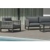 Salon De Jardin Sofa Monterrey-7 Finition Anthracite/Cordage Gris Tissus Gris Sara Fonce Dralon De 4 À 5 Places