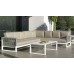 Salon De Jardin Sofa Monterrey-28 Finition Blanc/Cordage Gris Tissus Beige Michel Dralon De 4 À 9 Places