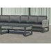 Salon De Jardin Sofa Monterrey-28 Finition Anthracite/Cordage Gris Tissus Gris Sara Fonce Dralon De 4 À 9 Places