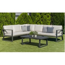 Salon De Jardin Sofa Bolonia-28 Finition Anthracite Tissus Gris Clair Marilan Dralon De 6 À 7 Places