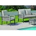 Salon De Jardin Sofa Aluminium Et Corde Havana-7 Finition Anthracite/Cordage Gris Tissus Gris Clair Mariland Dralon De 4 À 5 Places