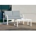 Salon De Jardin Sofa Genova-7 Finition Blanc Tissus Gris Clair Mariland Dralon De 4 Places