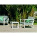 Salon De Jardin Sofa Bolonia-10 Finition Blanc Tissus Gris Clair Marilan Dralon De 4 À 7 Places