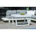 Salon De Jardin Sofa Menfis-8 Finition Blanc Tissus Gris Clair Marilan Dralon De 4 À 6 Places