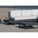 Salon De Jardin Sofa Corner Menfis-99 Finition Anthracite Tissus Alba Crudo Dralon De 4 À 6 Places