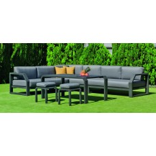 Salon De Jardin Sofa Zafiro-30-Dl Finition Anthracite Tissus Enma Gris Fonce Dralonlux De 6 À 8 Places