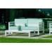 Salon De Jardin Sofa Cosmos-7-Dl Finition Blanc Tissus Vert Anis Clair Orlena Dralonlux De 4 À 5 Places
