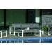 Salon De Jardin Sofa Monterrey-10 Finition Blanc/Cordage Gris Tissus Gris Sara Fonce Dralon De 4 À 7 Places