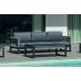 Salon De Jardin Sofa Monterrey-10 Finition Anthracite/Cordage Gris Tissus Gris Sara Fonce Dralon De 4 À 7 Places