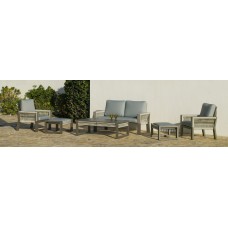 Salon De Jardin Sofa Estambul-9-Dl Finition Champagne/Cordage Champagne Tissus Enma Gris Fonce Dralonlux De 4 À 6 Places