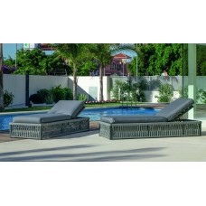 Bain De Soleil Cayman-100 Finition Anthracite/Cordage Gris Tissus Gris Clair Marilan Dralon