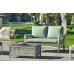 Salon De Jardin Sofa Havana-9-Dl Finition Champagne/Cordage Champagne Tissus Amaya Vert Kaki Dralonlux De 4 À 7 Places