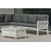 Salon De Jardin Sofa Havana-28-Dl Finition Blanc/Cordage Blanc Tissus Joana Gris Fonce Dralonlux De 4 À 6 Places