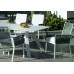 Set Salon De Jardin À Manger Andes-210-Krion/Catania-3 Avec Coussin(S) Complet(S) X6 Dralon Finition Blanc/Cordage Gris Tissus Anais Blanc Dralon De 6 Places