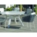 Set Salon De Jardin À Manger Montblanc-150-Krion/Tulip-3 Avec Coussin(S) Complet(S) X6 Dralon Finition Blanc/Cordage Gris Tissus Anais Blanc Dralon De 6 Places