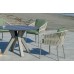 Set Salon De Jardin À Manger Valonia-Hpl-120 Avec 4Xtulip-3 Dralonlux Finition Champagne/Cordage Champagne/Plateau Hpl Design Bois Tissus Amaya Vert Kaki Dralonlux De 4 Places