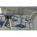 Set Salon De Jardin À Manger Valonia-Hpl-120 Avec 4Xpalma-3  + Coussin(S) Complet(S)  Dralonlux Finition Champagne/Plateau Hpl Design Bois Tissus Odona Ecru Dralonlux De 4 Places