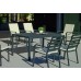 Set Salon De Jardin À Manger Palma-220 Avec 6Xcaravel-3 + Coussin(S) Complet(S)  Finition Anthracite Tissus Alba Ecru Dralon De 6 Places