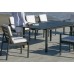 Set Salon De Jardin À Manger Palma-Hpl-170/220 Avec 8Xcamelia-30 Dralonlux Finition Antracite/Hpl Facon Ardoise Tissus Indara Gris Clair Dralonlux De 8 Places