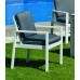 Fauteuil À Manger 2X Camelia-30-Dralon Finition Blanc Tissus Gris Sara Fonce Dralon