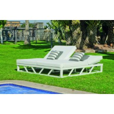 Lit De Jardin Balinaise Filipinas-210-D Finition Blanc Tissus Blanc Dralon De 2 Places