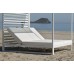 Lit De Jardin Balinaise Santorini-D Finition Blanc Tissus Blanc Dralon De 2 Places