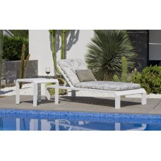 Bain De Soleil Zafiro-12 + Coussin(S)  6+2 Dl Finition Blanc Tissus Liria Beige Dralonlux