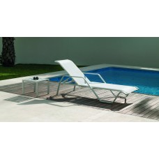 Lot De 2 : Bain De Soleil Marina-12X2 Finition Blanc Tissus Textilene Blanc Textilene