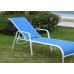 Lot De 2 : Bain De Soleil Costablanca-12X2 Finition Blanc Tissus Bleu Textilene