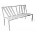 Banc De Jardin Et Piscine Gulliver Banco + Coj Dralon Finition Blanc Tissus Gris Sara Dralon