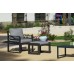 Salon De Jardin Sofa Piave-7-D Finition Anthracite Tissus Sara Gris Fonce Dralon