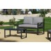 Salon De Jardin Sofa Piave-7-D Finition Anthracite Tissus Sara Gris Fonce Dralon