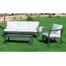 Salon De Jardin Sofa Acapulco-8 Finition Anthracite Tissus Anais Blanc Dralon