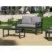 Salon De Jardin Sofa Piave-9-D Finition Anthracite Tissus Gris Clair Mariland Dralon