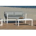 Salon De Jardin Sofa Montana-9-D Finition Blanc Tissus Mariland Gris Clair Dralon