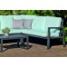 Salon De Jardin Sofa Dalia-27 Dralonlux Finition Anthracite Tissus Orlena Anis Clair Dralonlux