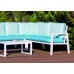 Salon De Jardin Sofa Dalia-27 Dralonlux Finition Blanc Tissus Assise Amatiste Azul - Dossier Praga Raye Azul Dralonlux