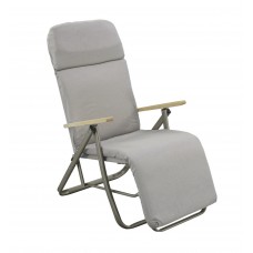 Fauteuil Grand Relax Super-Relax-990-Al-Dralon Finition Gris Anthracite Tissus Mariland Gris Clair Dralon