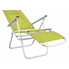 Lot De 2 : Fauteuil Grand Relax Neptuno-70-Confortx2 Finition Aluminium Tissus Pistache Textilene