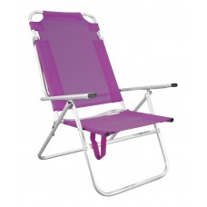 Lot De 2 : Grand Fauteuil Bora-140X2 Finition Aluminium Tissus Fuschia Textilene