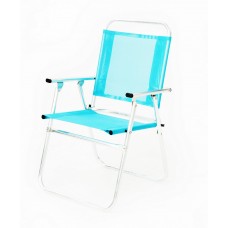 Lot De 2 : Lit De Plage, Lit De Camp Camelia-180 X2 Finition Aluminium Tissus Bleu Celeste Textilene