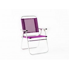 Lot De 2 : Fauteuil Camelia-180 X2 Finition Aluminium Tissus Fuschia Textilene