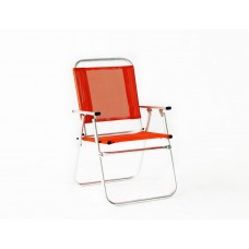 Lot De 2 : Fauteuil Camelia-180 X2 Finition Aluminium Tissus Orange Textilene