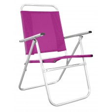 Lot De 2 : Fauteuil Camelia-190 X2 Finition Aluminium Tissus Fuschia Textilene