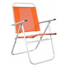 Lot De 2 : Fauteuil Camelia-190 X2 Finition Aluminium Tissus Orange Textilene