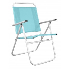 Lot De 2 : Fauteuil Camelia-190 X2 Finition Aluminium Tissus Bleu Celeste Textilene