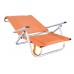 Lot De 2 : Fauteuil Bas Marela-134 X2 Finition Aluminium Tissus Orange Textilene